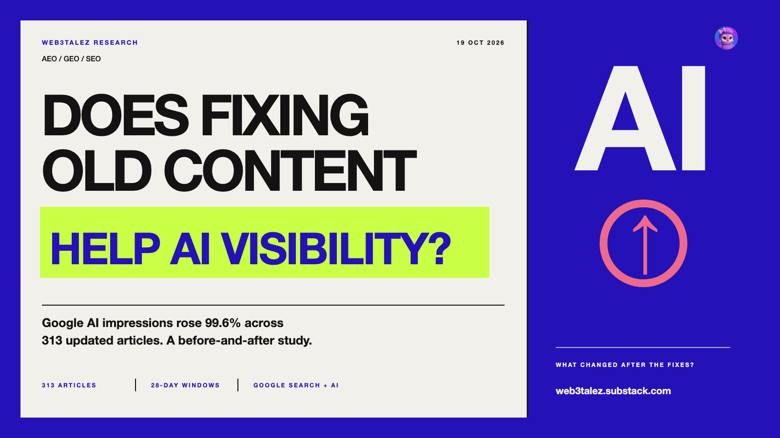 Cover for Does Fixing Old Content Actually Improve AI Visibility?